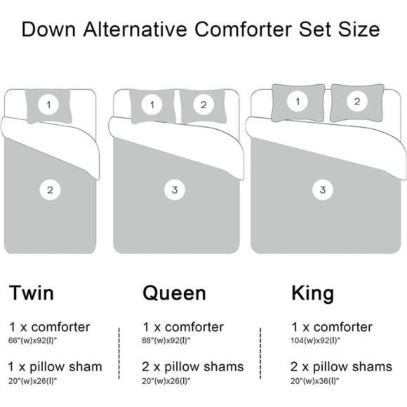 Printed Queen Comforter Set-Grey Queen/Full Comforter,Soft Bedding Comforter Set - Picture 6 of 6
